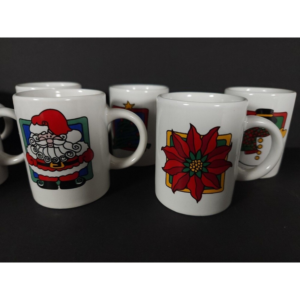 Set Of 9 Vintage‎ small demitasse espresso Christmas Mugs Cups - Picture 3 of 12